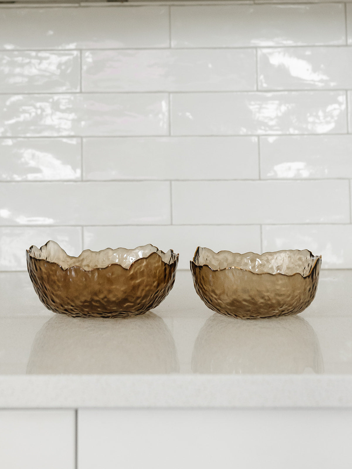 Brown Organic Glass Bowl - 2 Sizes