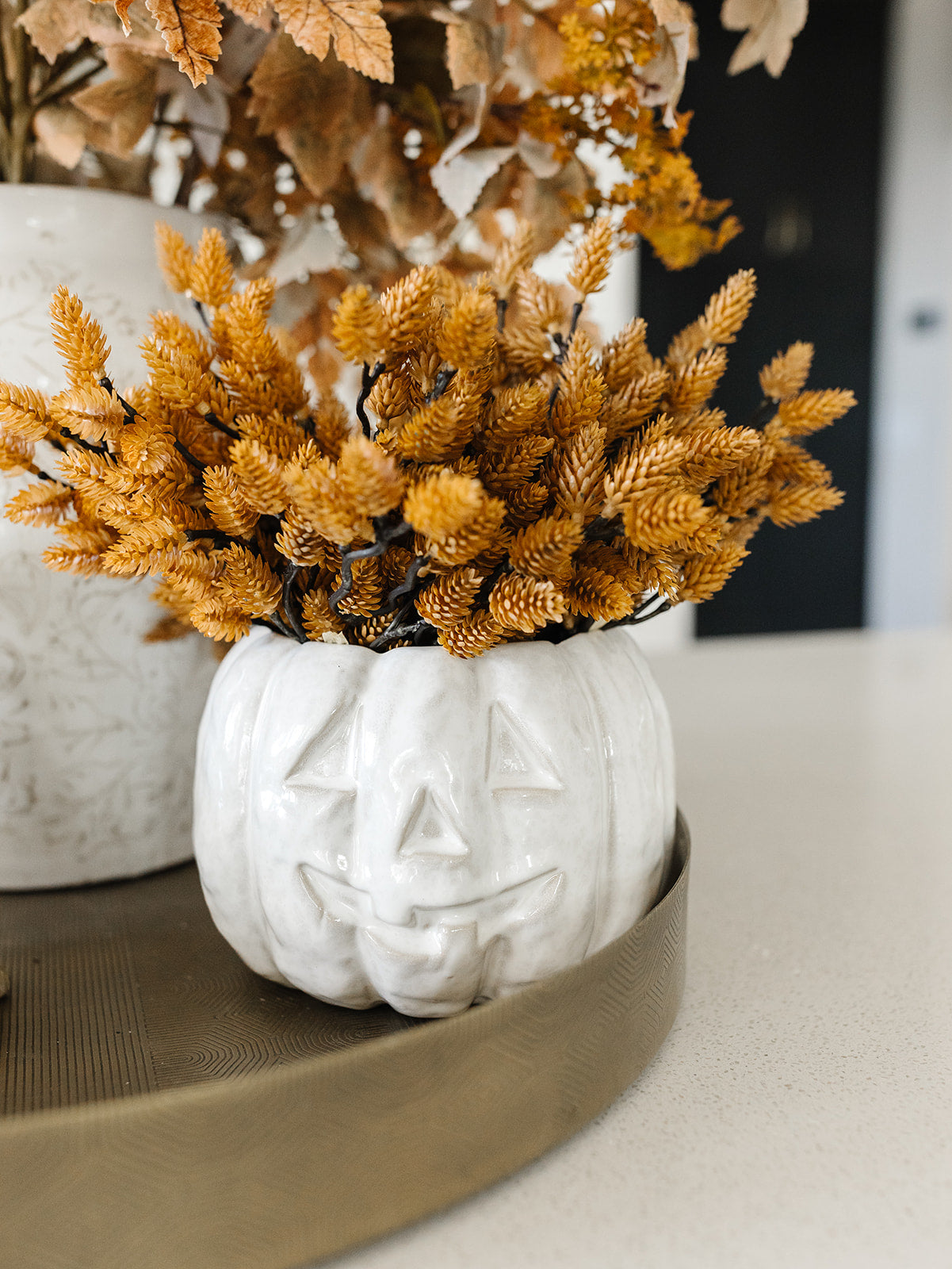 Glazed Cream Pumpkin Pot - 6.5"x4.75"