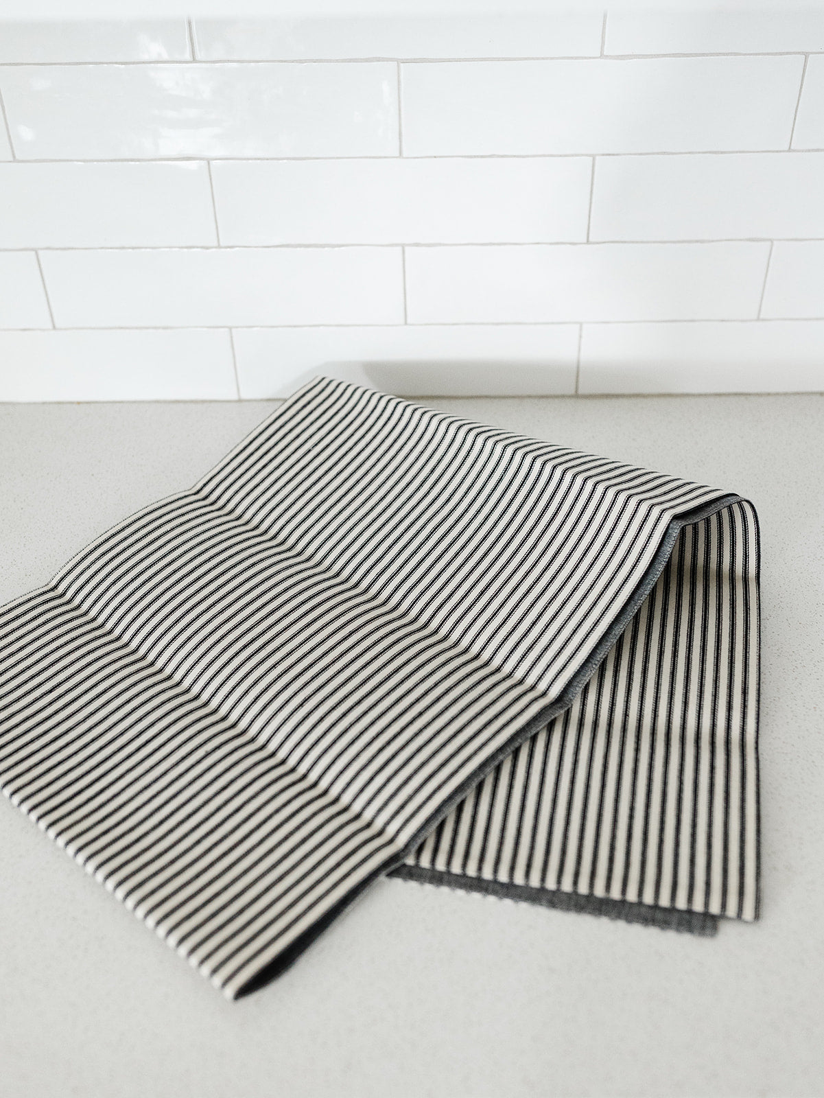 Black Ticking Halloween Table Runner