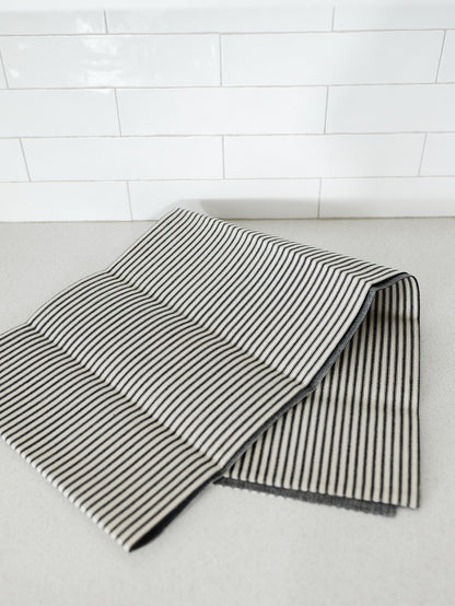 Black Ticking Halloween Table Runner
