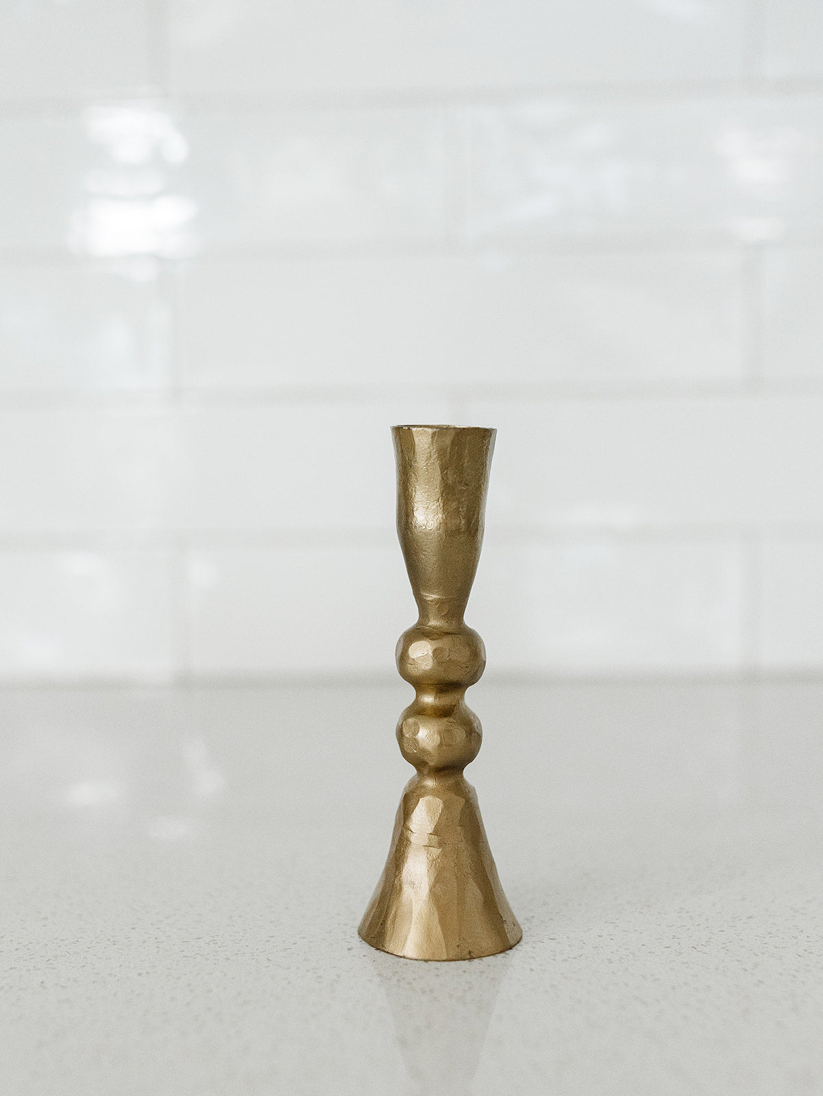 Antique Brass Knobbed Taper Holder - 3 Styles