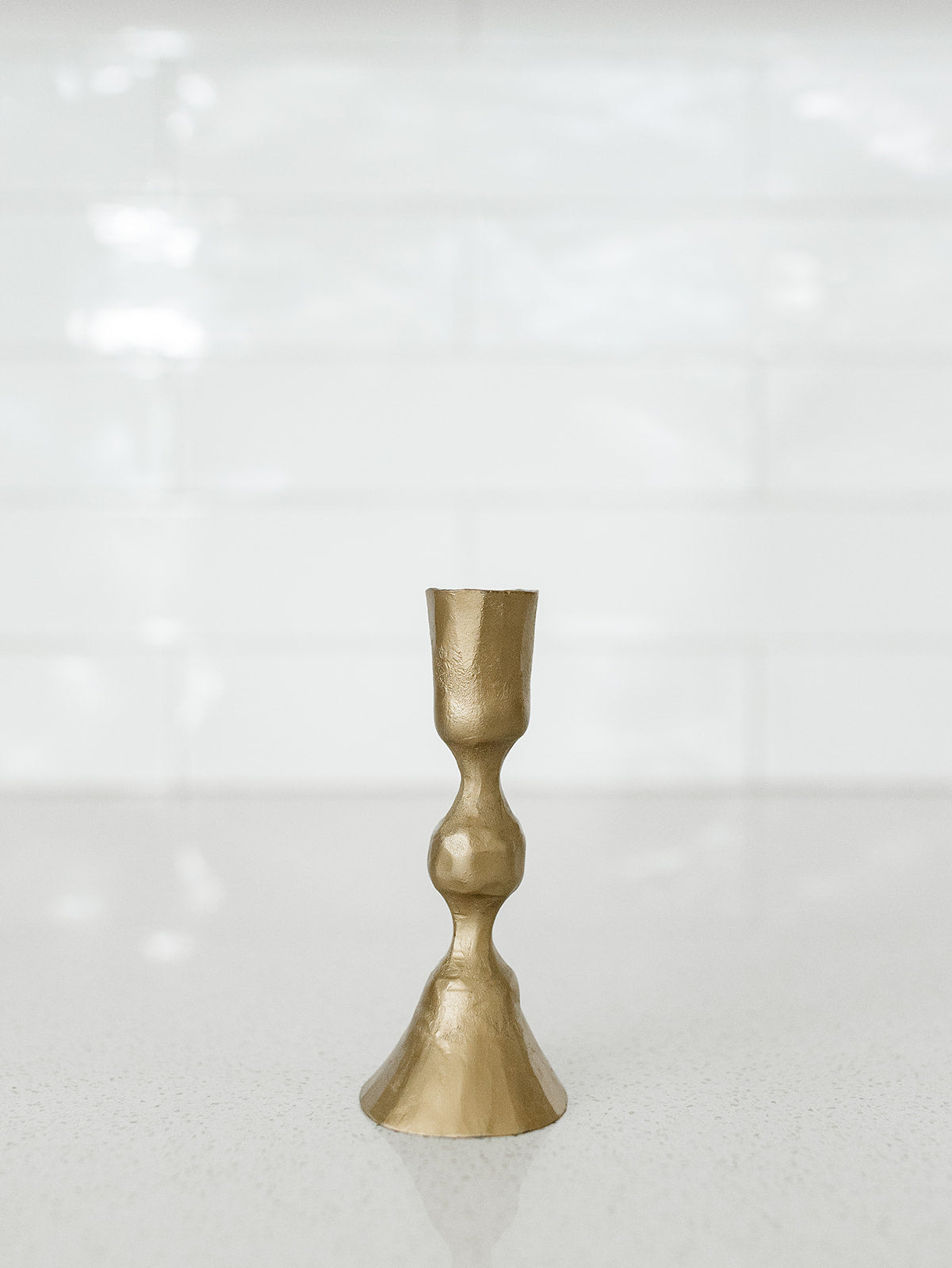 Antique Brass Knobbed Taper Holder - 3 Styles