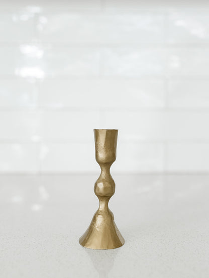Antique Brass Knobbed Taper Holder - 3 Styles