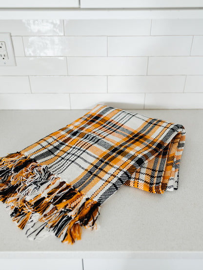 Orange and Black Plaid Throw - 50"x60"