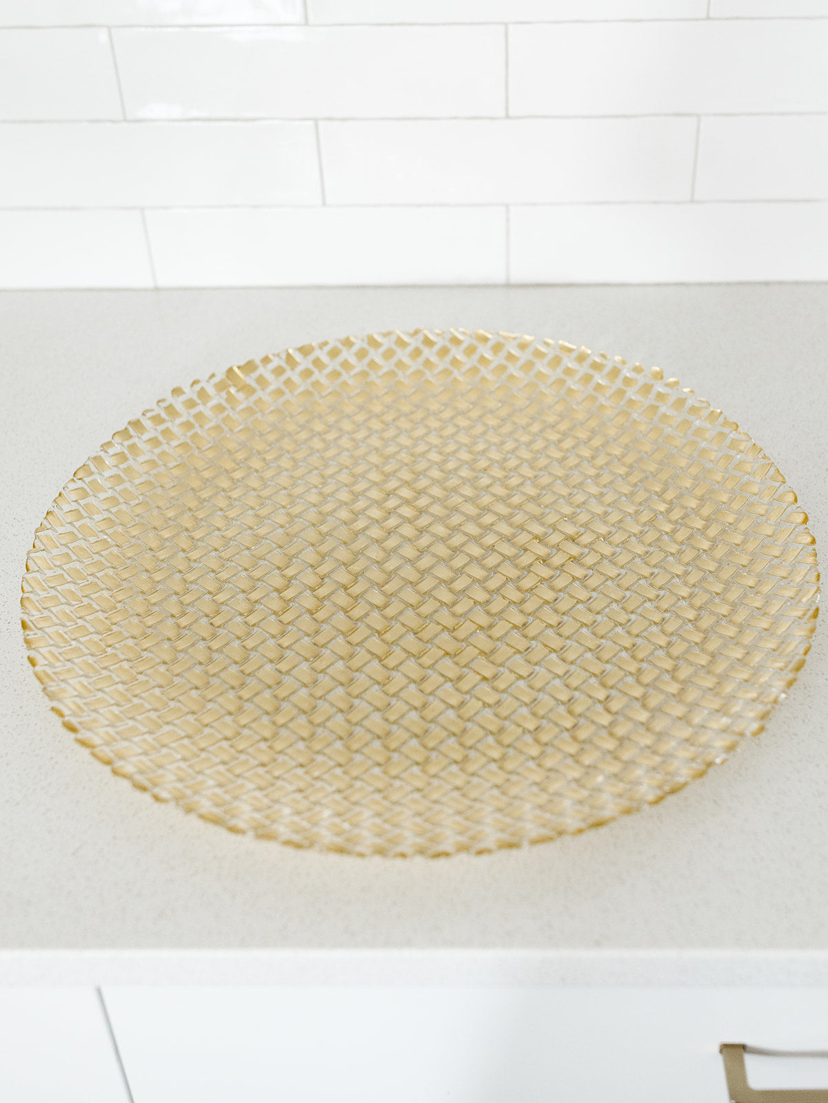 Braided Glass Round Tray - 20.25" - local pick up only on this item ￼