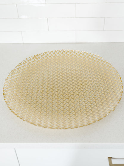 Braided Glass Round Tray - 20.25" - local pick up only on this item ￼