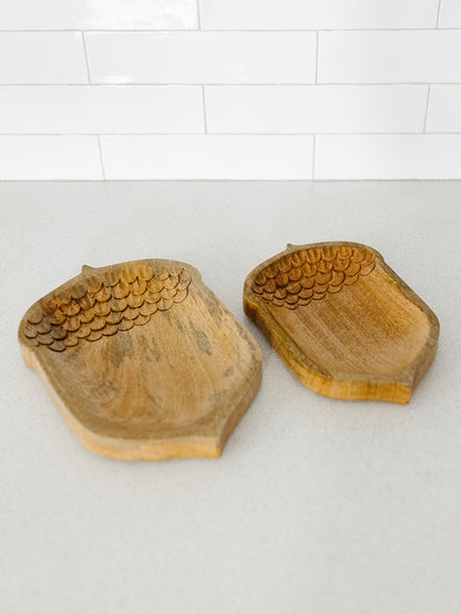 Wood Acorn Tray - 2 Sizes