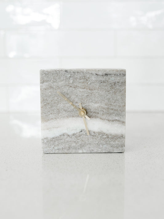 Morchino Marble Square Clock - 5.25"x5.25"