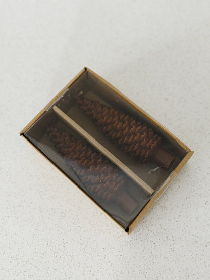 Pinecone Taper Candles - Set of 2 - 5.75"