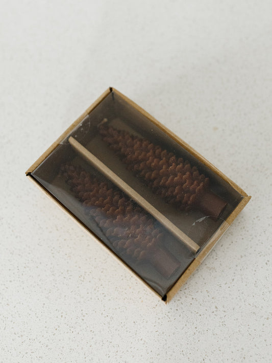 Pinecone Taper Candles - Set of 2 - 5.75"