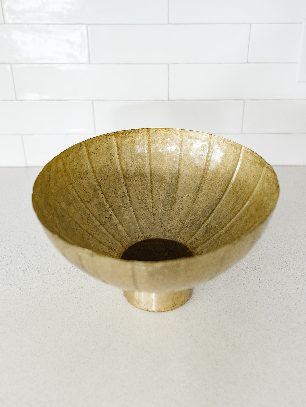 Gilded Footed Bowl - 13"x7.75"