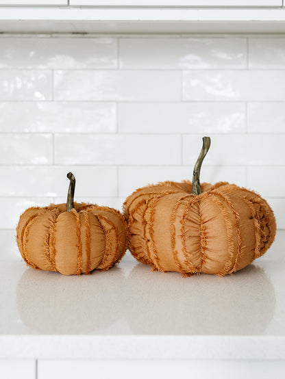 Orange Fringe Pumpkin - 3 Sizes