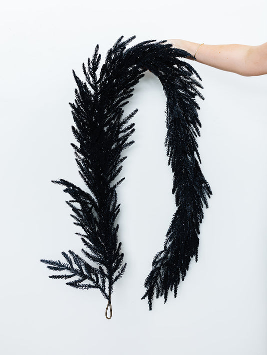 Halloween Black Willow Pine Garland - 6'