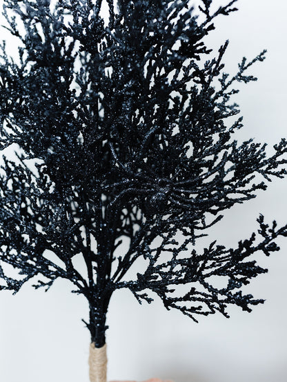 Glittered Twig Bundle with Spiders - 25"