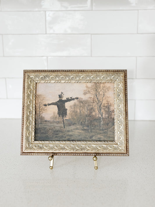 Scarecrow in the Woods Framed Art - 2 Sizes (ships Sept 11th)
