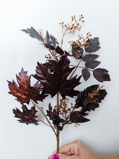 Mini Berry Fall Leaf Spray - 22"