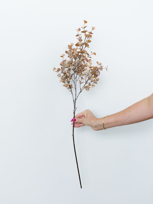 Brown White Washed Leaf Stem - 32"