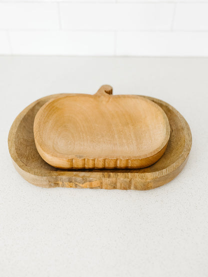 Wood Pumpkin Tray - 2 Sizes