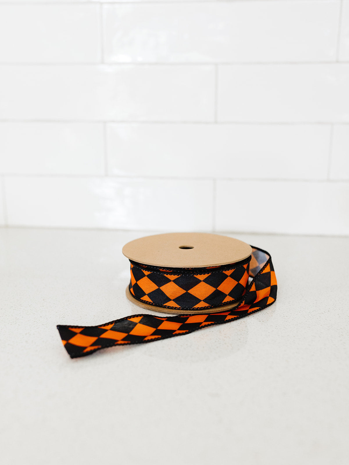 Orange and Black Rhombus Ribbon - 1.5"x10yds.