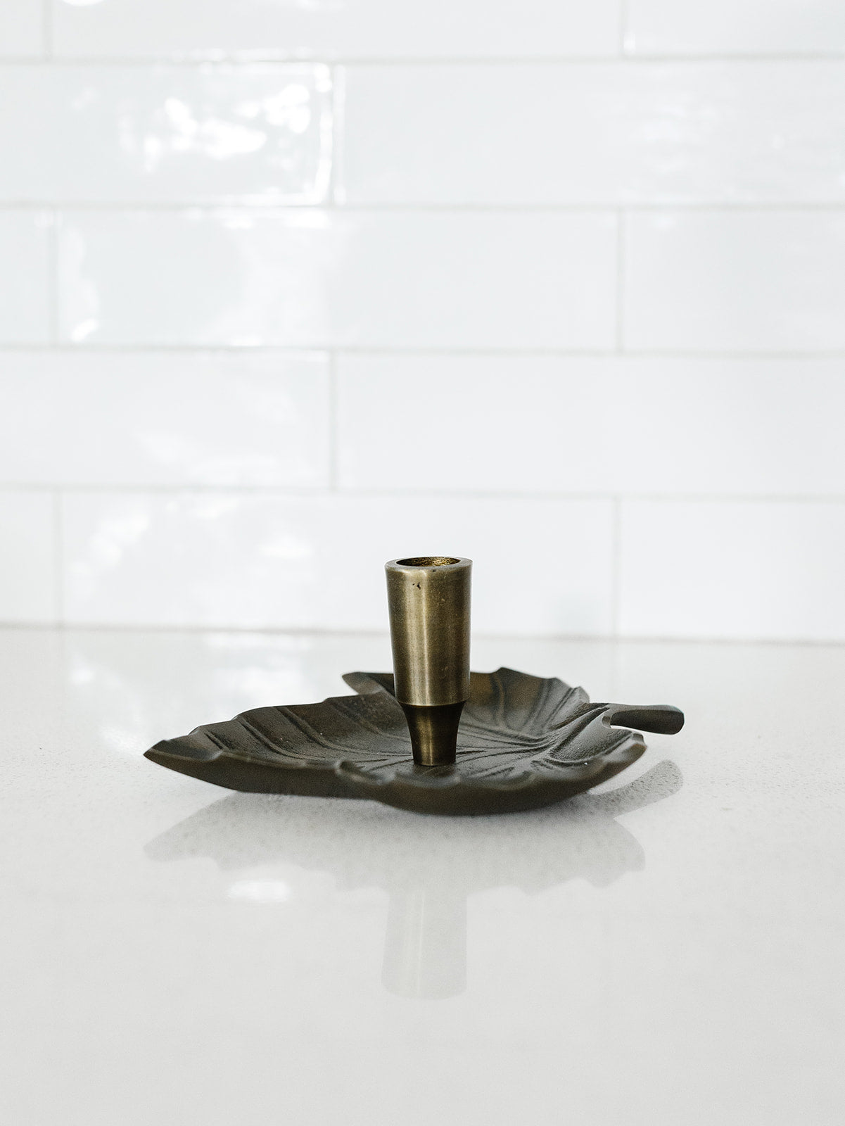 Leaf Taper Candle Holder - 5.75"x3"