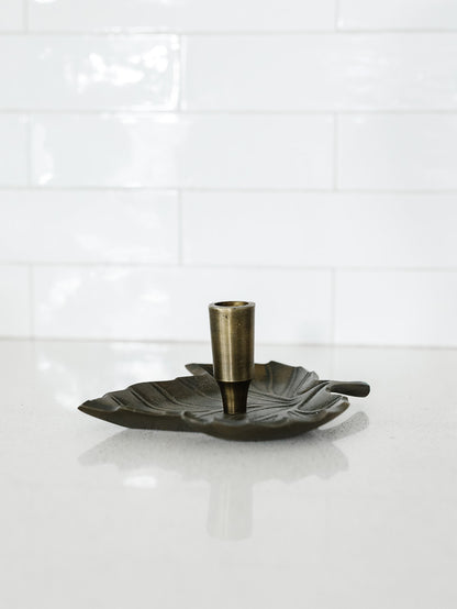 Leaf Taper Candle Holder - 5.75"x3"