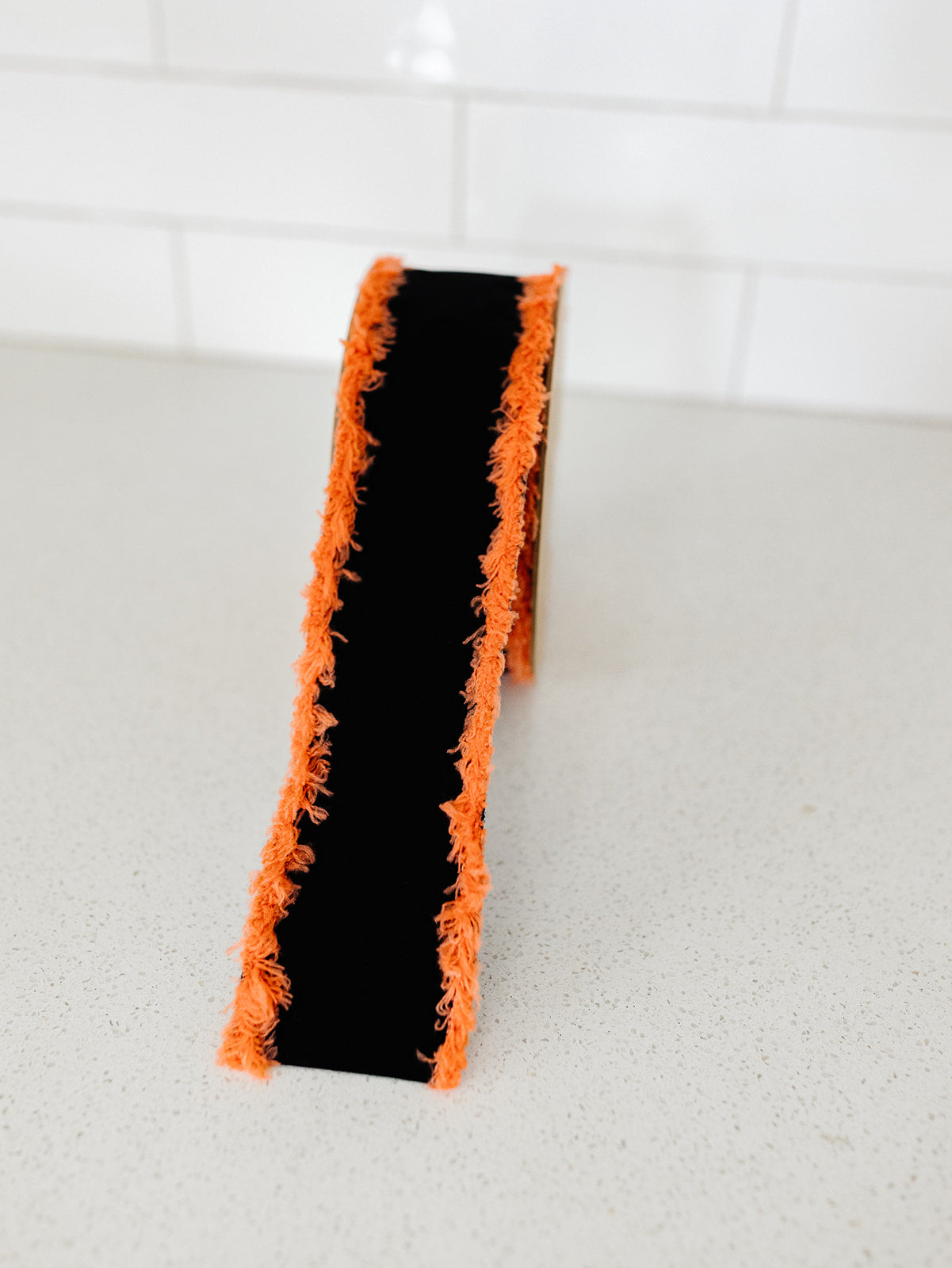 Black with Orange Fringed Edge - 2.5"x10yds.