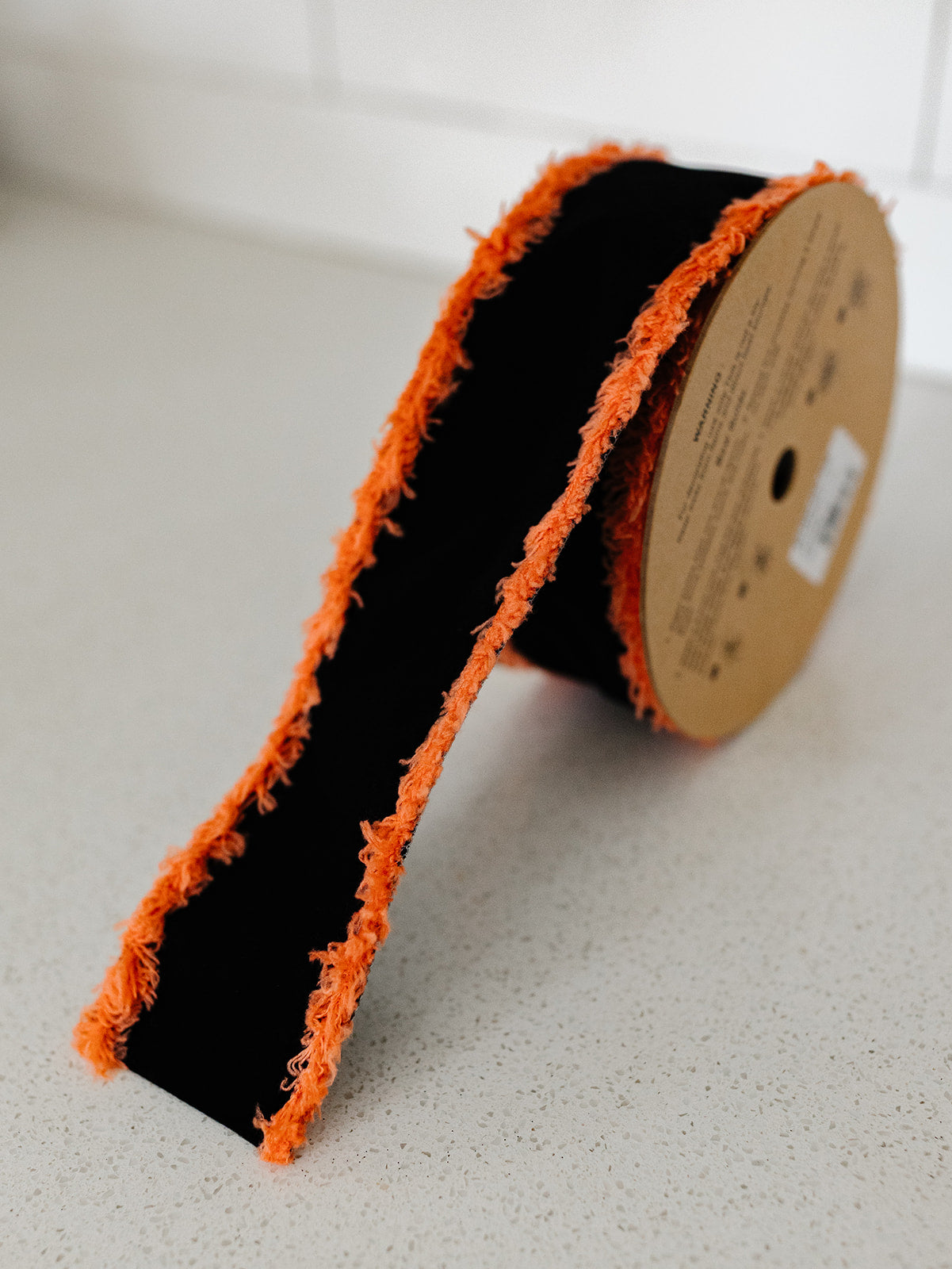 Black with Orange Fringed Edge - 2.5"x10yds.
