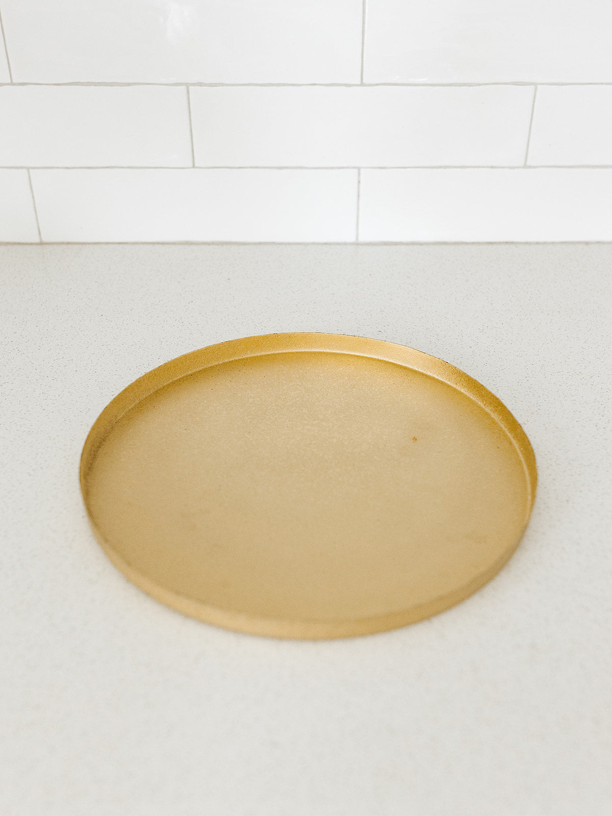 Round Textured Gold Tray - 12"