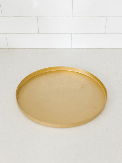 Round Textured Gold Tray - 12"