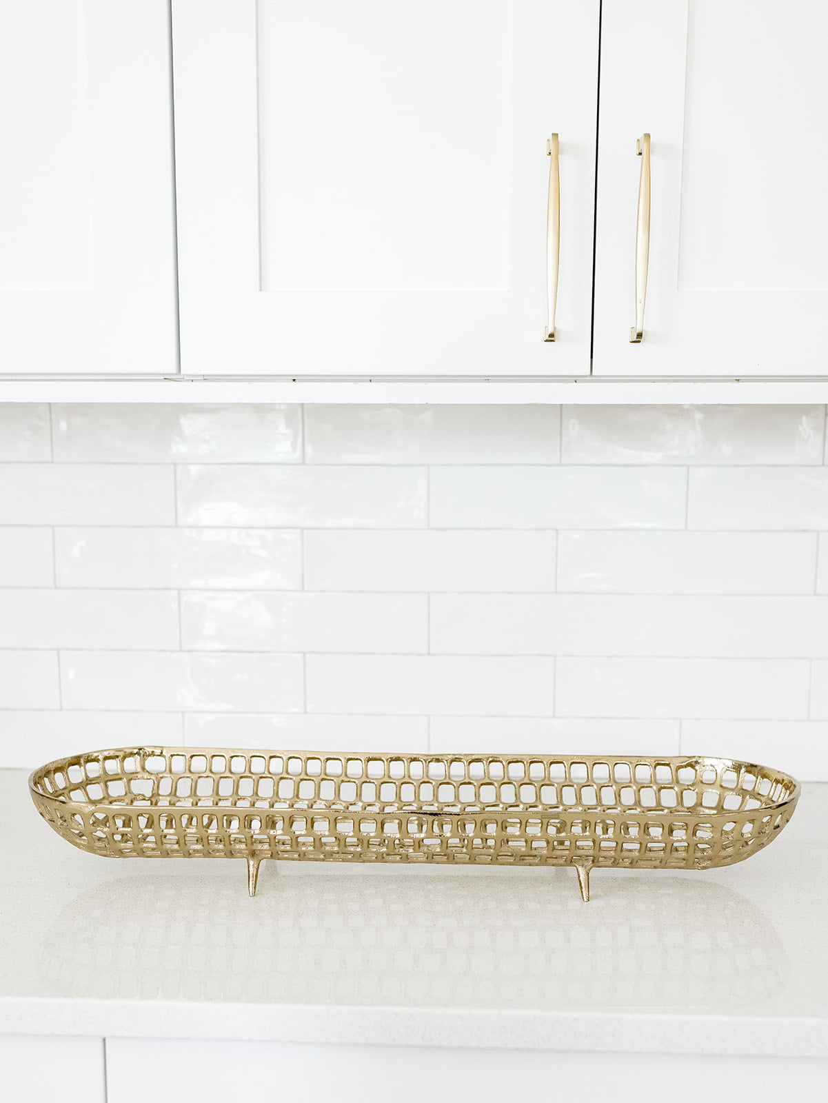 Oval Gold Woven Tray - 2 Sizes