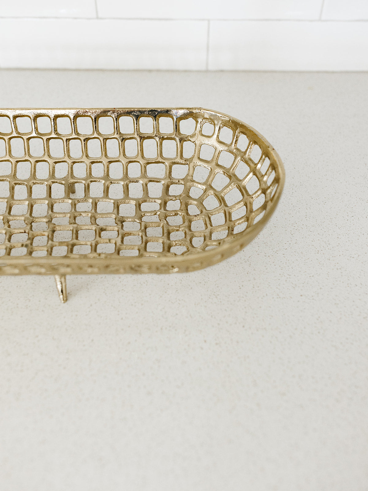 Oval Gold Woven Tray - 2 Sizes