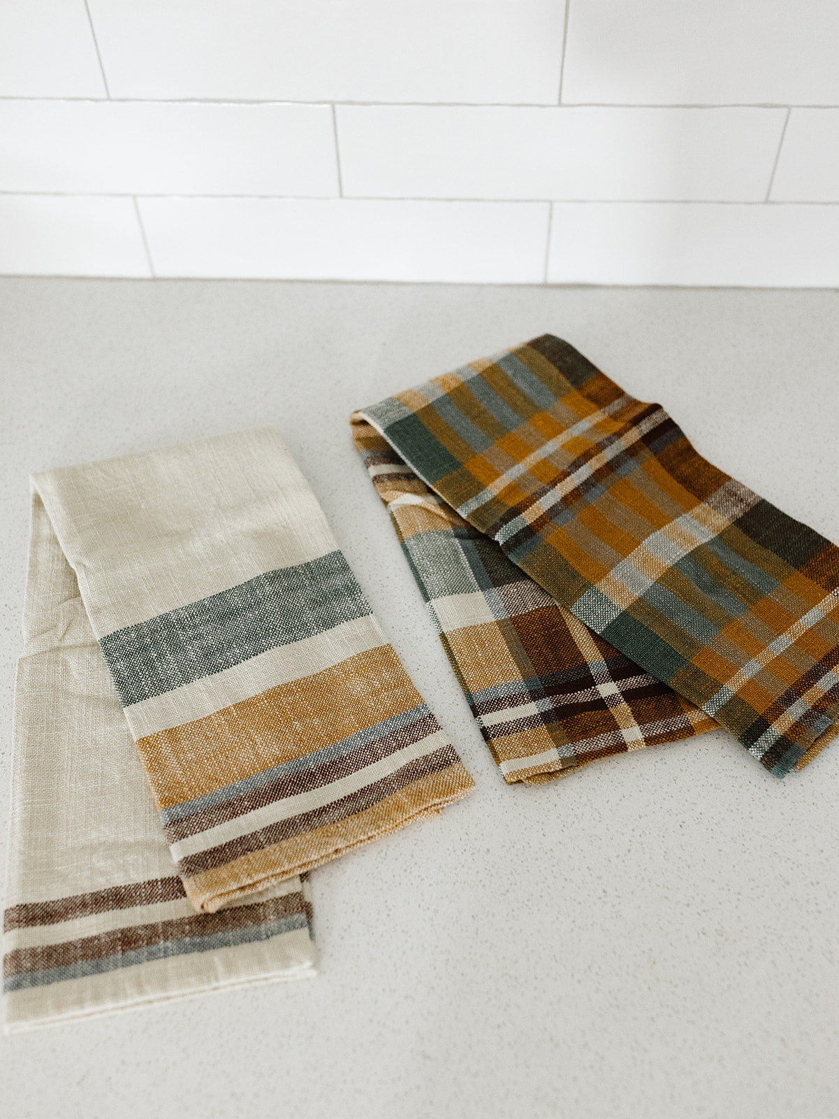 Fall Plaid Dishtowel Set of 2