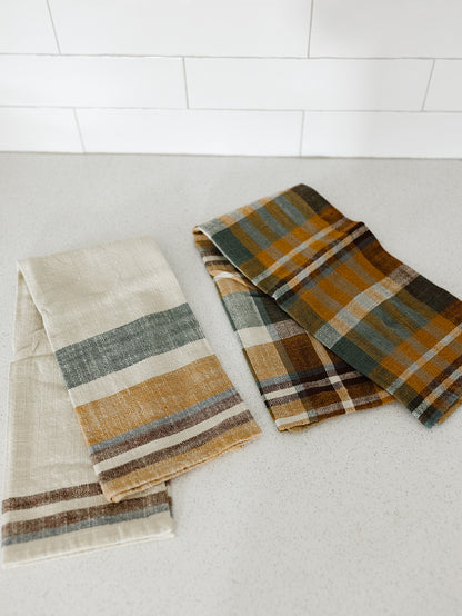 Fall Plaid Dishtowel Set of 2