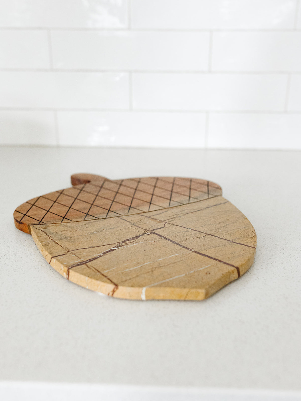 Acacia Wood and Marble Acorn Serving Board