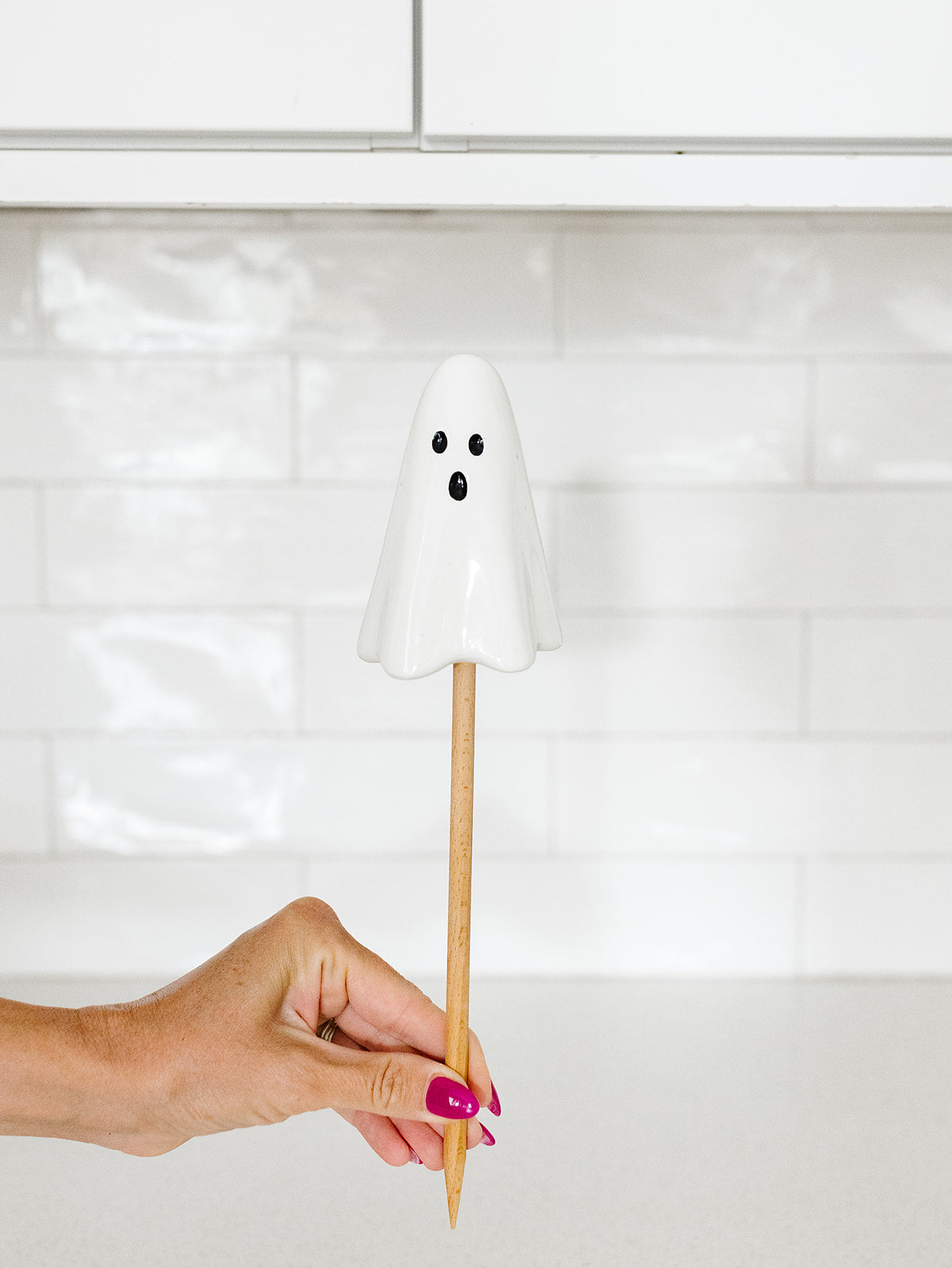 Ceramic Ghost Plant Stake - 12"