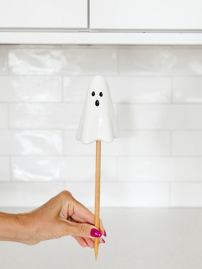 Ceramic Ghost Plant Stake - 12"