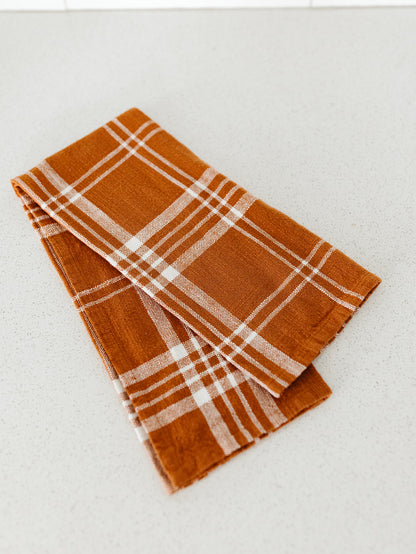 Fall Rust Plaid Dishtowel