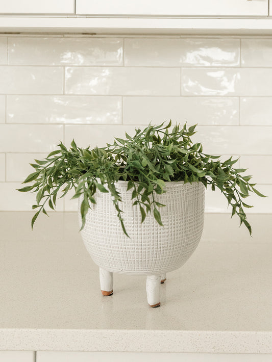 White Footed Planter
