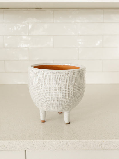 White Footed Planter