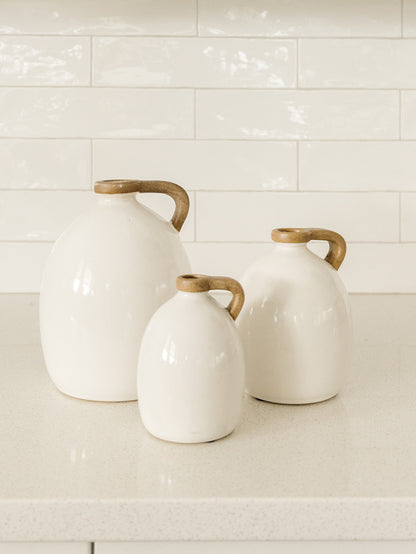 White Jug with Handles - 3 Sizes