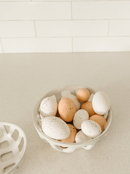 Stoneware Basket Bowls - Set of 2