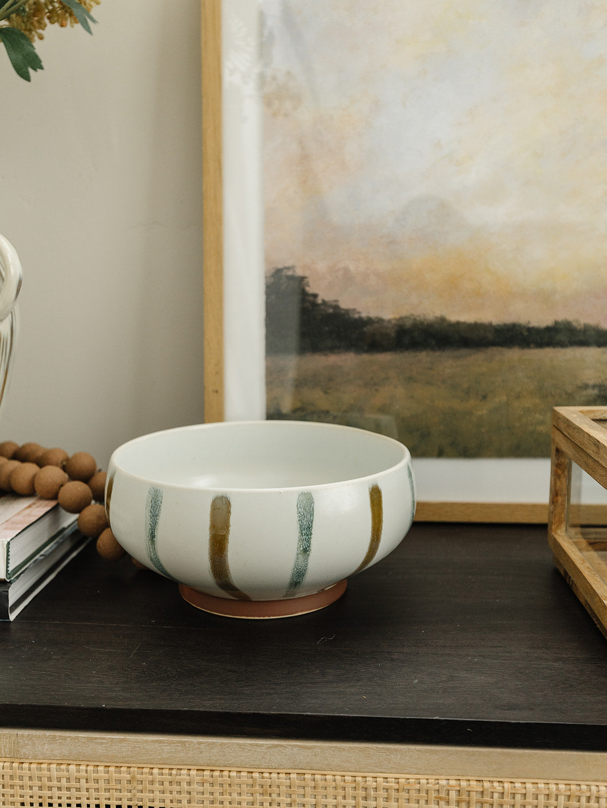 Striped Hand Painted Bowl