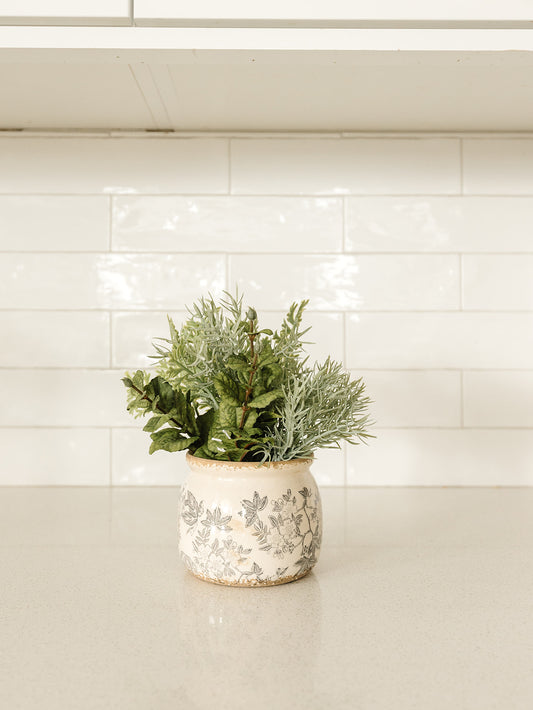 Herbs in Vase - 8.5"