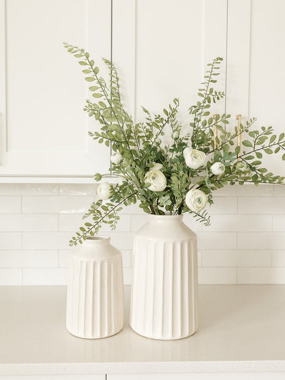 Real Touch Ranunculus Stem in White