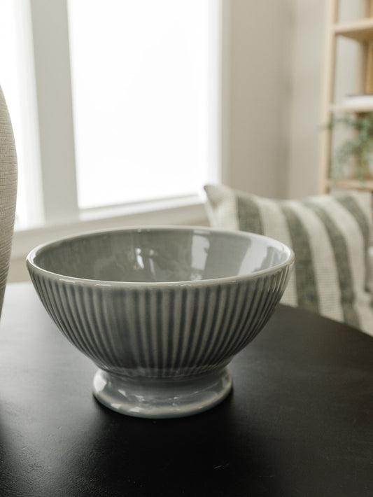 Blue Grey Fluted Bowl