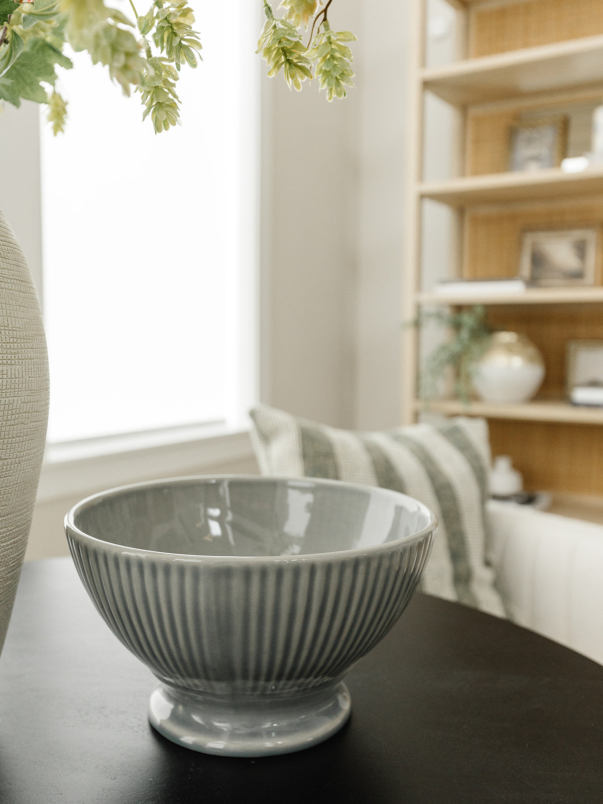 Blue Grey Fluted Bowl