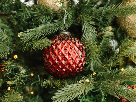 Red Mercury Glass Ornaments - 5” - Local pickup only