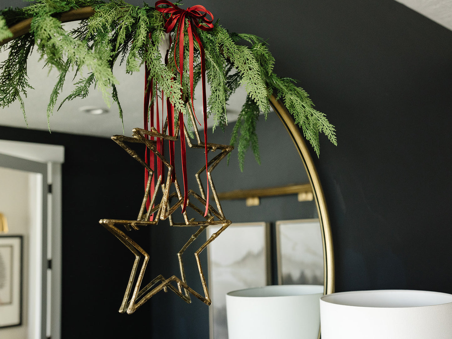 Metal Twig Star, Antique Gold Finish