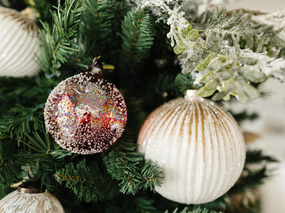 Ribbed Two-Toned Glass Ornament- Local pickup only