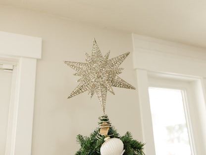 Glittered Metal Star Tree Topper